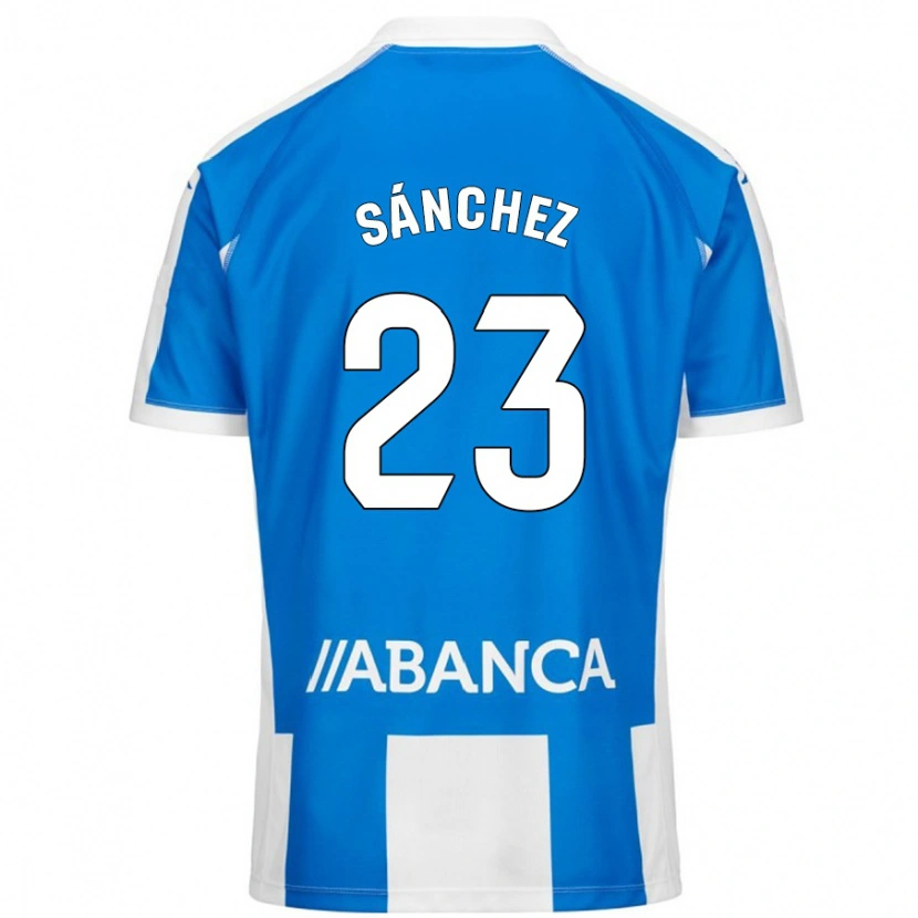 Danxen Mujer Camiseta Kevin Sánchez #23 Azul Blanco 1ª Equipación 2024/25 La Camisa