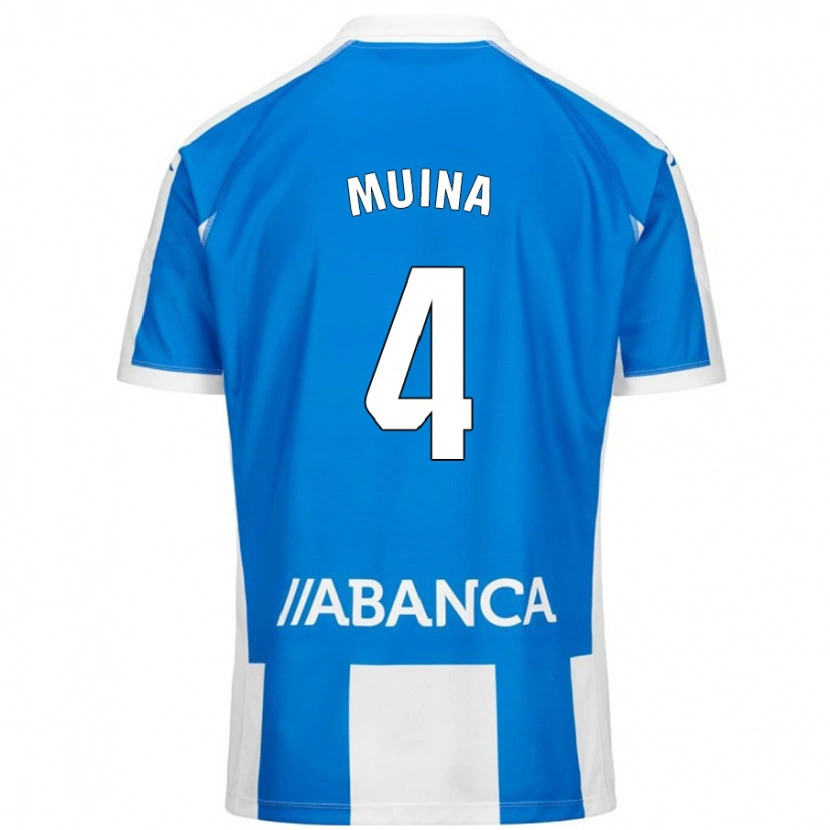 Danxen Mujer Camiseta Henar Muiña #4 Azul Blanco 1ª Equipación 2024/25 La Camisa