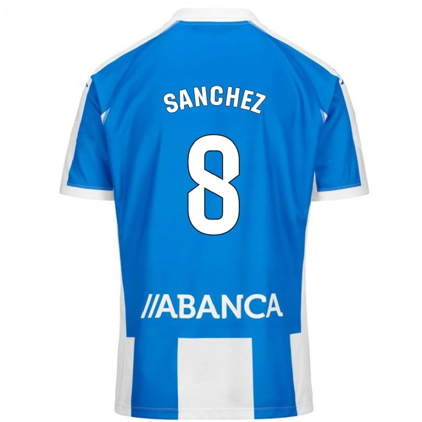 Danxen Mujer Camiseta Carlota Sánchez #8 Azul Blanco 1ª Equipación 2024/25 La Camisa