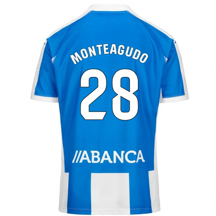 Danxen Mujer Camiseta Paula Monteagudo #28 Azul Blanco 1ª Equipación 2024/25 La Camisa