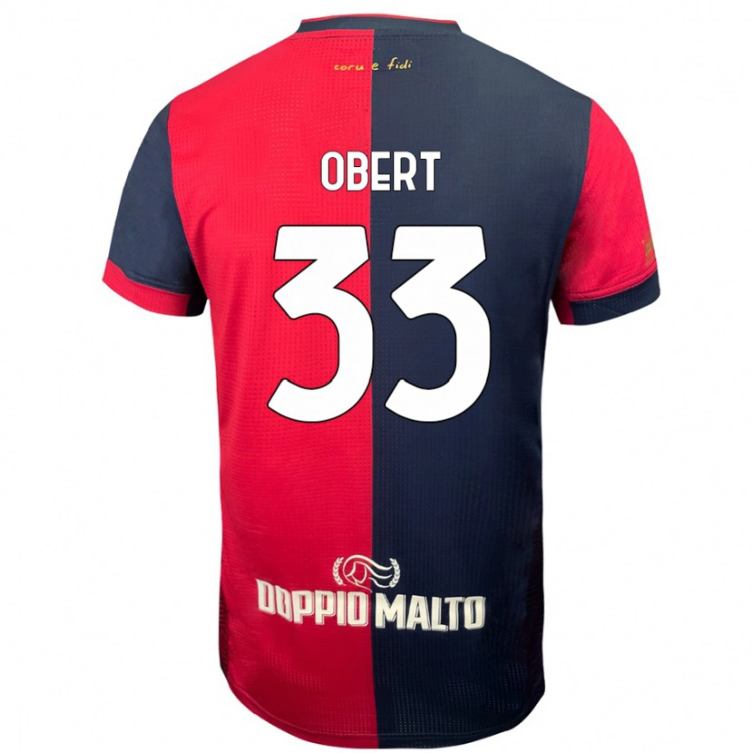 Danxen Mujer Camiseta Adam Obert #33 Rojo Azul Más Oscuro 1ª Equipación 2024/25 La Camisa