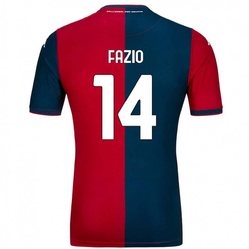 Danxen Mujer Camiseta Tommaso Fazio #14 Rojo Azul Oscuro 1ª Equipación 2024/25 La Camisa