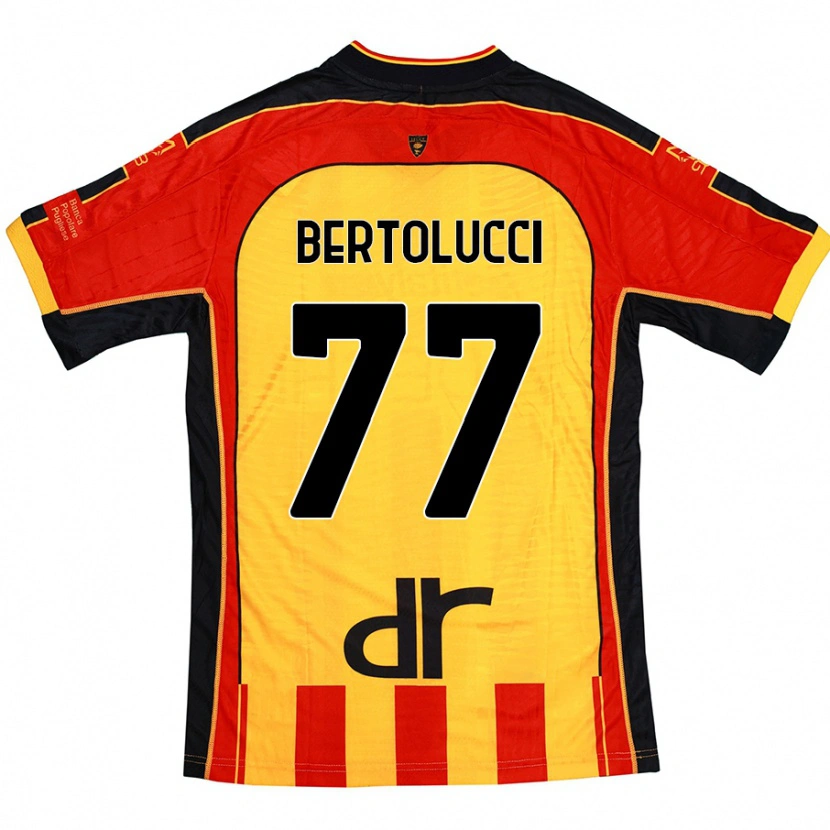 Danxen Mujer Camiseta Sandro Bertolucci #77 Amarillo Rojo 1ª Equipación 2024/25 La Camisa