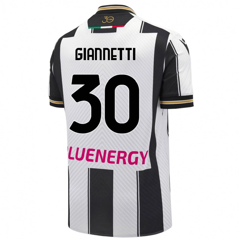 Danxen Mujer Camiseta Lautaro Giannetti #30 Blanco Negro 1ª Equipación 2024/25 La Camisa