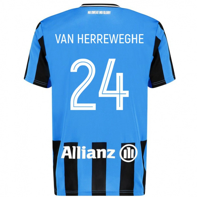 Danxen Mujer Camiseta Febe Van Herreweghe #24 Azul Cielo Negro 1ª Equipación 2024/25 La Camisa