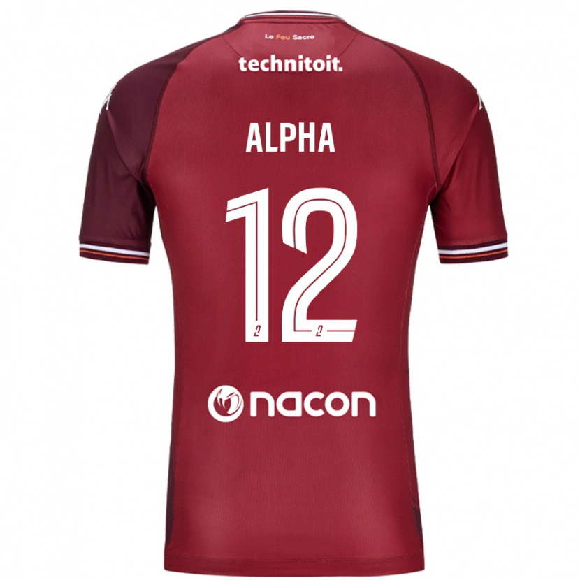 Danxen Mujer Camiseta Alpha Touré #12 Rojo Granata 1ª Equipación 2024/25 La Camisa