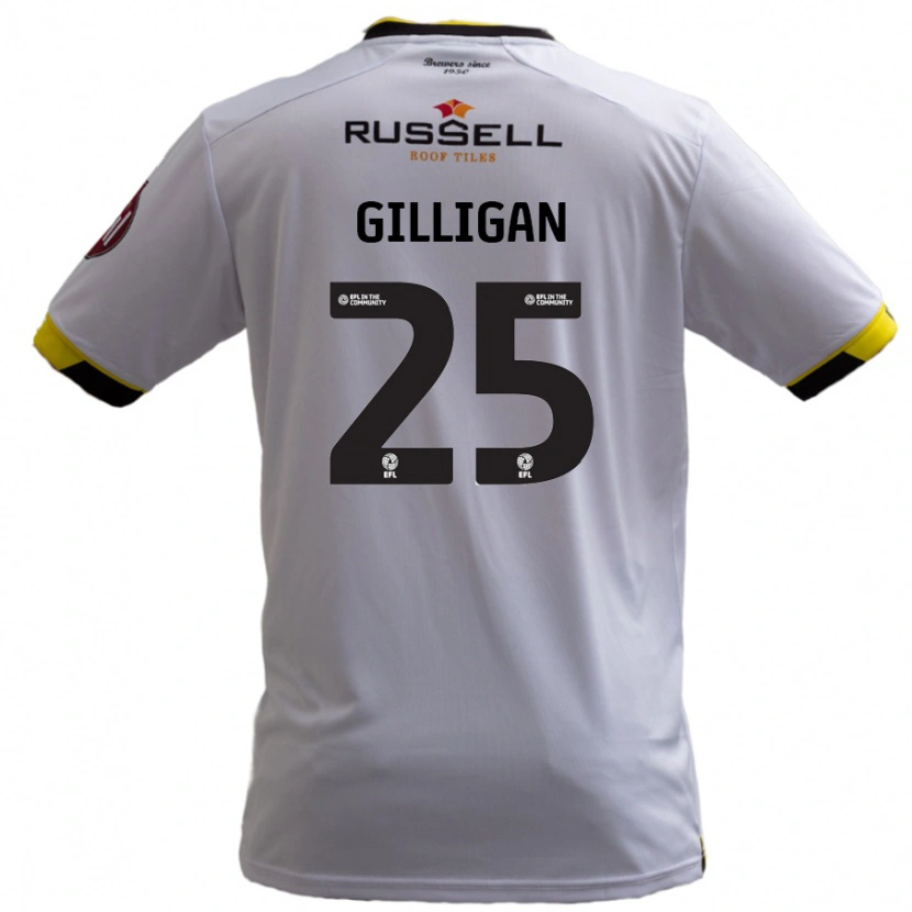 Danxen Mujer Camiseta Ciaran Gilligan #25 Blanco 2ª Equipación 2024/25 La Camisa