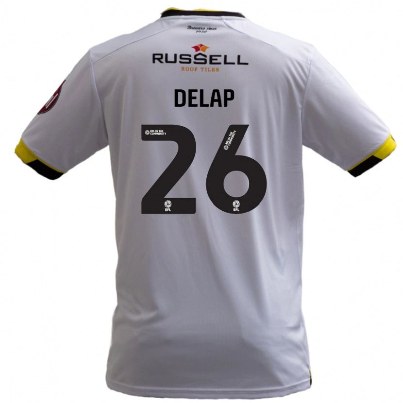 Danxen Mujer Camiseta Finn Delap #26 Blanco 2ª Equipación 2024/25 La Camisa