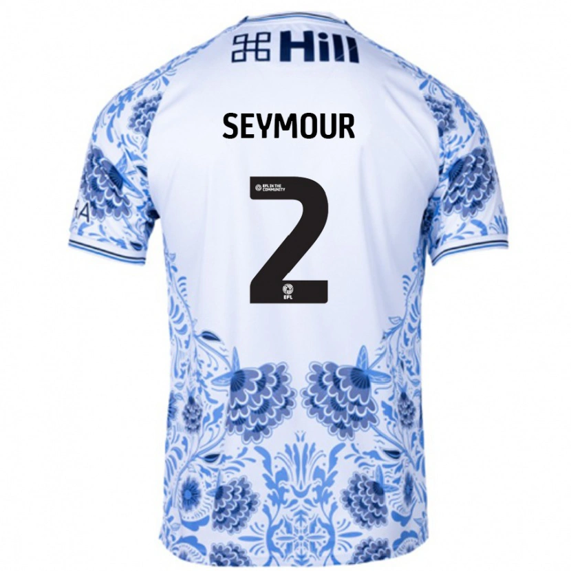 Danxen Mujer Camiseta Mayzee Seymour #2 Blanco Azul 2ª Equipación 2024/25 La Camisa