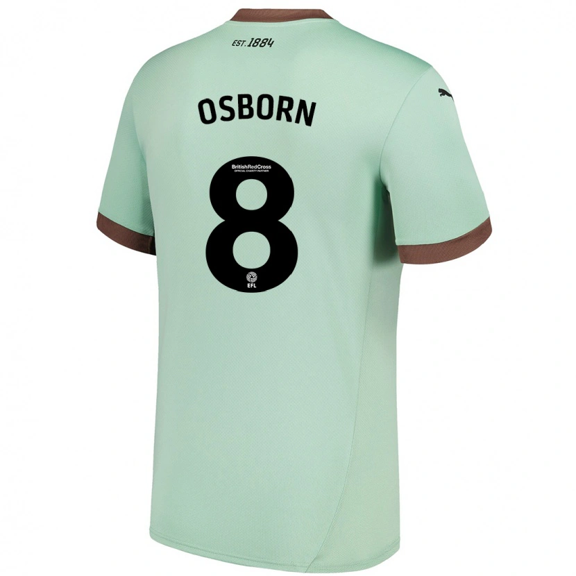 Danxen Mujer Camiseta Ben Osborn #8 Verde Pálido 2ª Equipación 2024/25 La Camisa