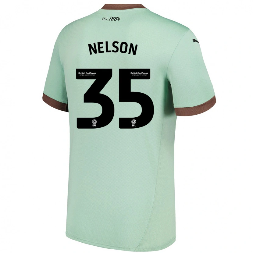 Danxen Mujer Camiseta Curtis Nelson #35 Verde Pálido 2ª Equipación 2024/25 La Camisa