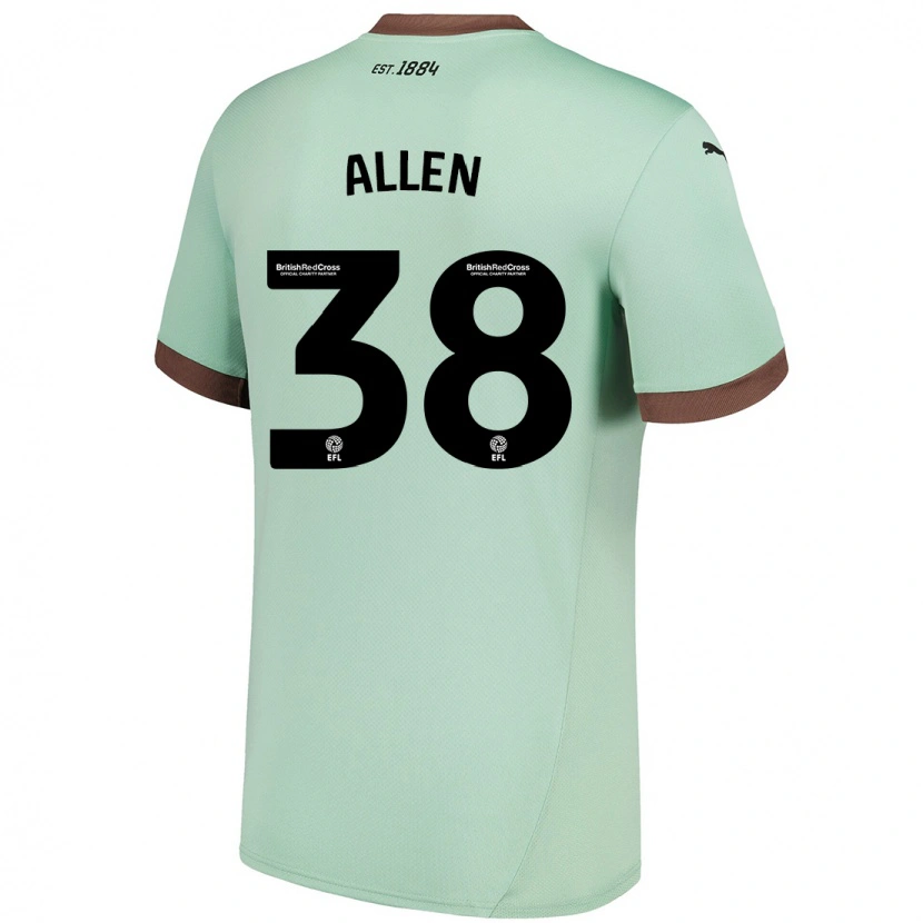 Danxen Mujer Camiseta Cruz Allen #38 Verde Pálido 2ª Equipación 2024/25 La Camisa