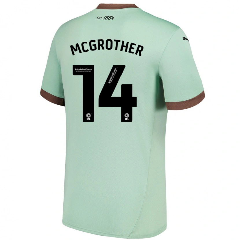 Danxen Mujer Camiseta Becky Mcgrother #14 Verde Pálido 2ª Equipación 2024/25 La Camisa