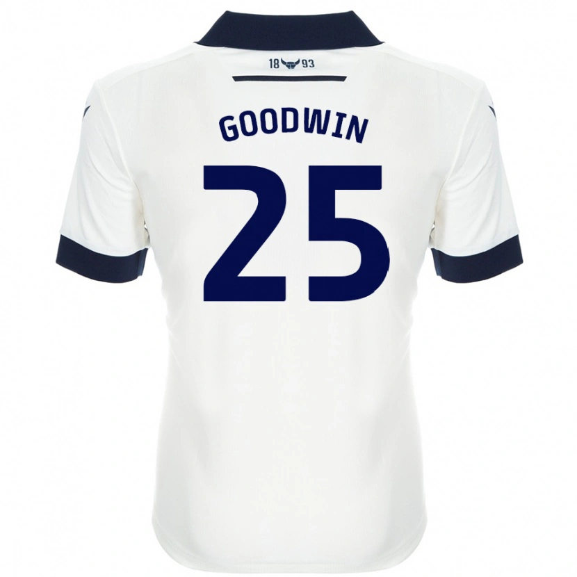 Danxen Mujer Camiseta Will Goodwin #25 Blanco Azul Marino 2ª Equipación 2024/25 La Camisa