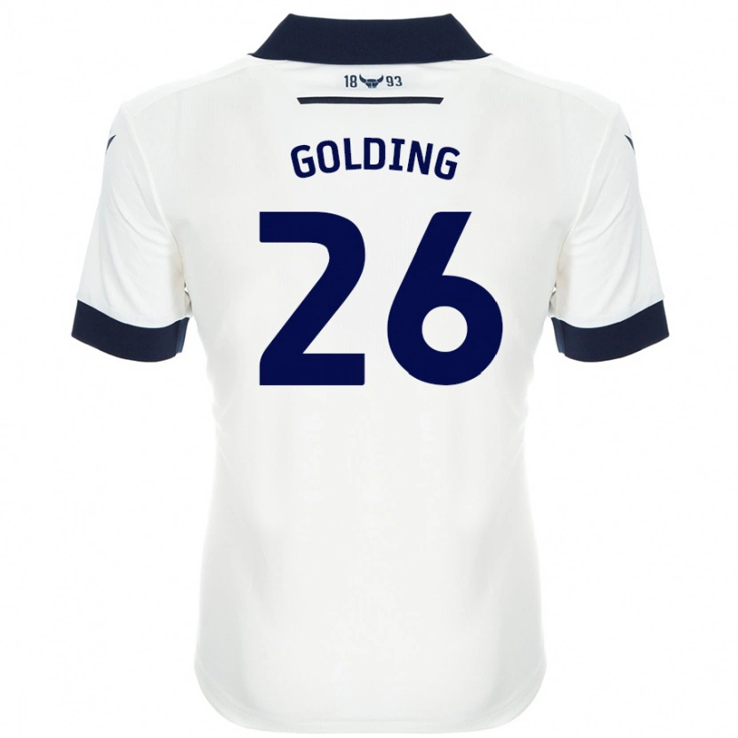 Danxen Mujer Camiseta James Golding #26 Blanco Azul Marino 2ª Equipación 2024/25 La Camisa