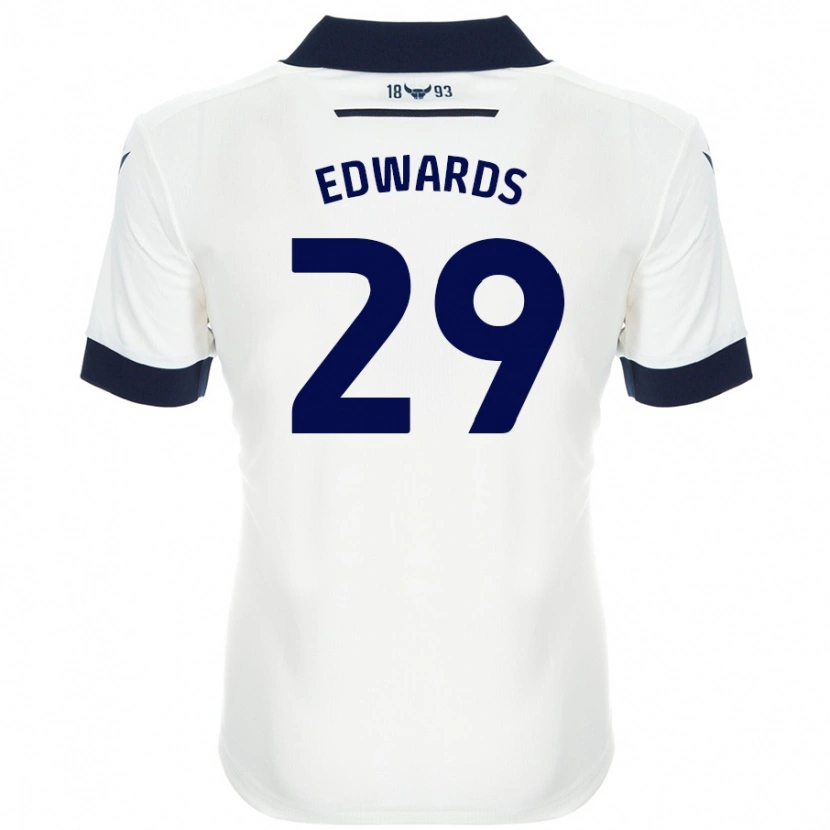 Danxen Mujer Camiseta Kyle Edwards #29 Blanco Azul Marino 2ª Equipación 2024/25 La Camisa