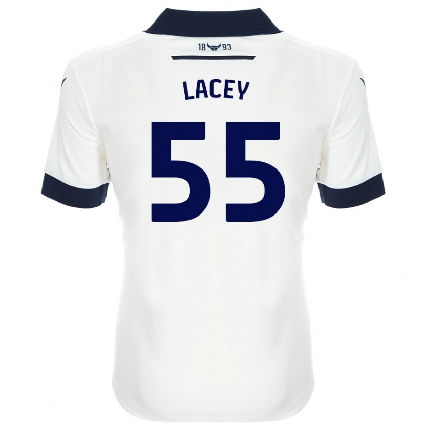 Danxen Mujer Camiseta Aaron Lacey #55 Blanco Azul Marino 2ª Equipación 2024/25 La Camisa