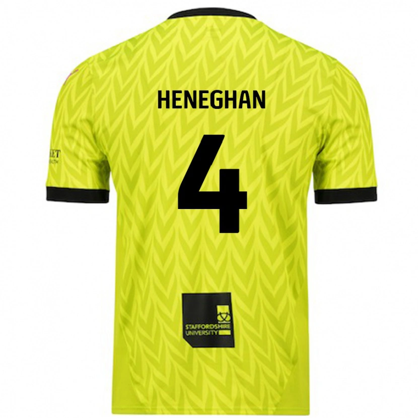 Danxen Mujer Camiseta Ben Heneghan #4 Verde Fluorescente 2ª Equipación 2024/25 La Camisa