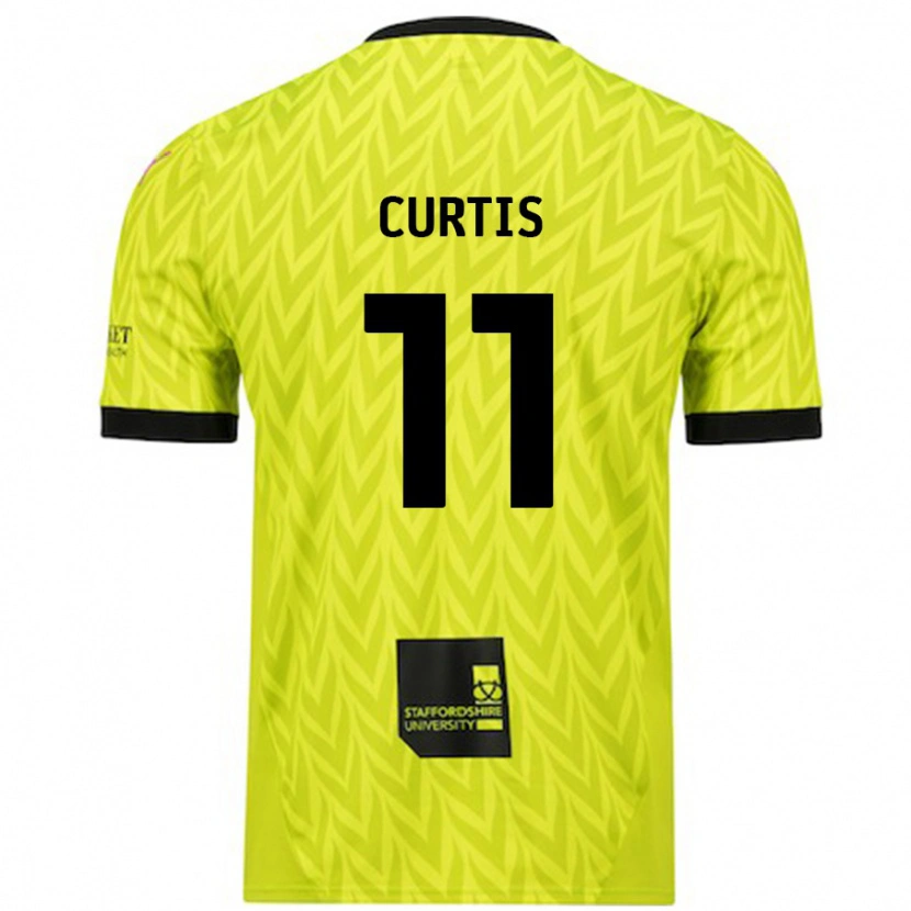 Danxen Mujer Camiseta Ronan Curtis #11 Verde Fluorescente 2ª Equipación 2024/25 La Camisa