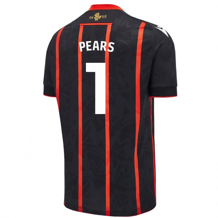 Danxen Mujer Camiseta Aynsley Pears #1 Negro Rojo 2ª Equipación 2024/25 La Camisa