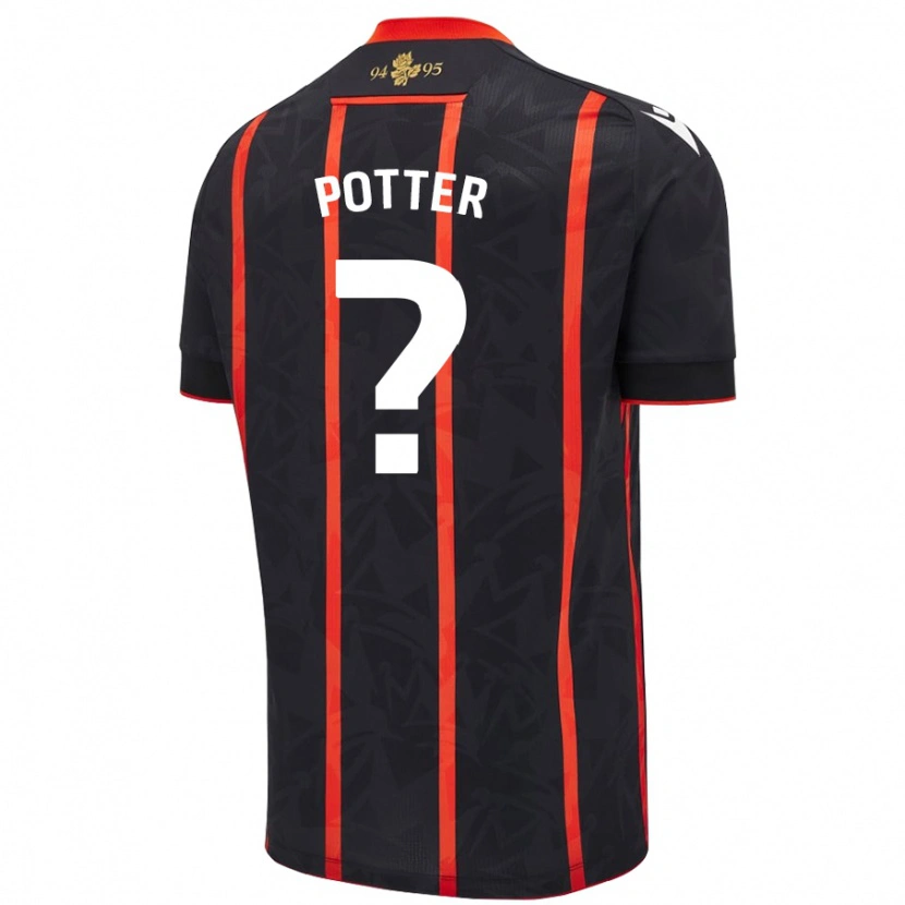 Danxen Mujer Camiseta Aaron Potter #0 Negro Rojo 2ª Equipación 2024/25 La Camisa