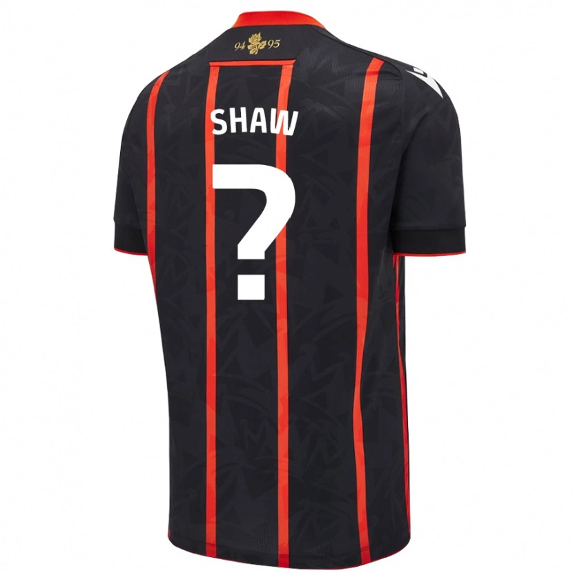 Danxen Mujer Camiseta Daniel Shaw #0 Negro Rojo 2ª Equipación 2024/25 La Camisa