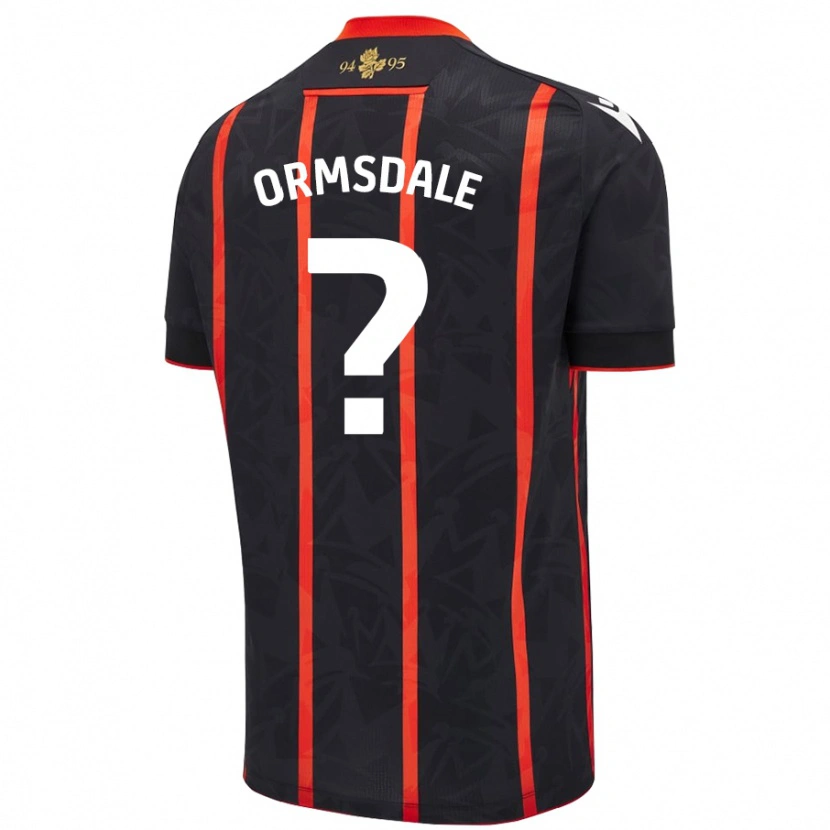 Danxen Mujer Camiseta Brandon Ormsdale #0 Negro Rojo 2ª Equipación 2024/25 La Camisa