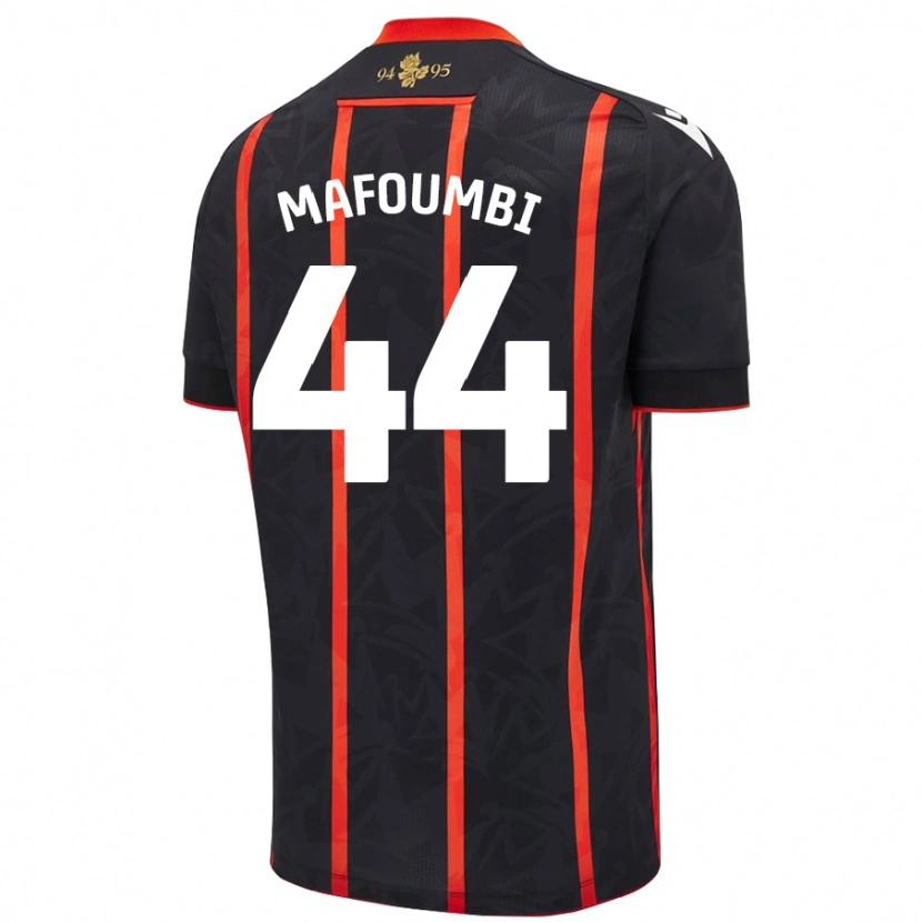 Danxen Mujer Camiseta Exaucé Mafoumbi #44 Negro Rojo 2ª Equipación 2024/25 La Camisa