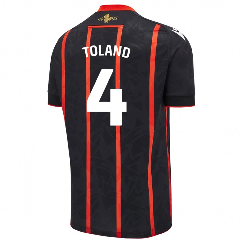 Danxen Mujer Camiseta Tyler Toland #4 Negro Rojo 2ª Equipación 2024/25 La Camisa