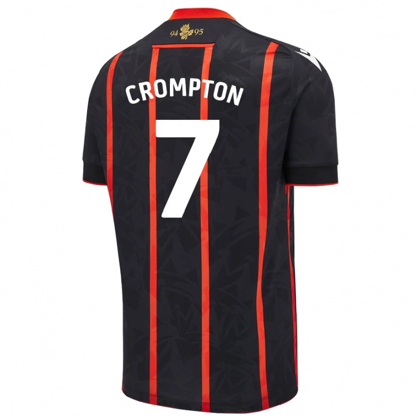 Danxen Mujer Camiseta Farah Crompton #7 Negro Rojo 2ª Equipación 2024/25 La Camisa