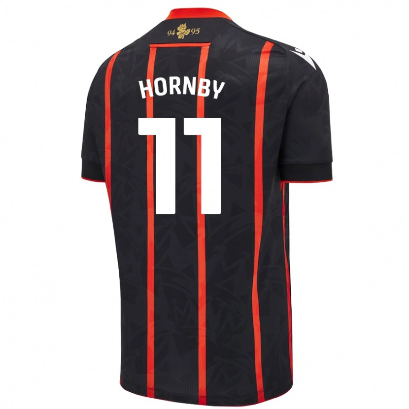 Danxen Mujer Camiseta Megan Hornby #11 Negro Rojo 2ª Equipación 2024/25 La Camisa