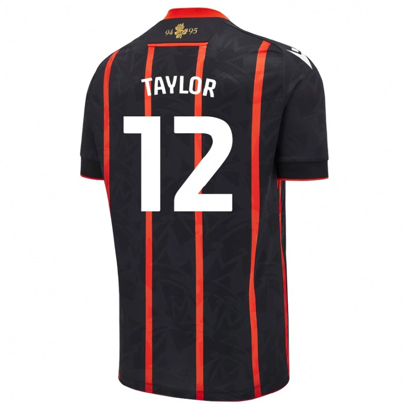 Danxen Mujer Camiseta Emma Taylor #12 Negro Rojo 2ª Equipación 2024/25 La Camisa