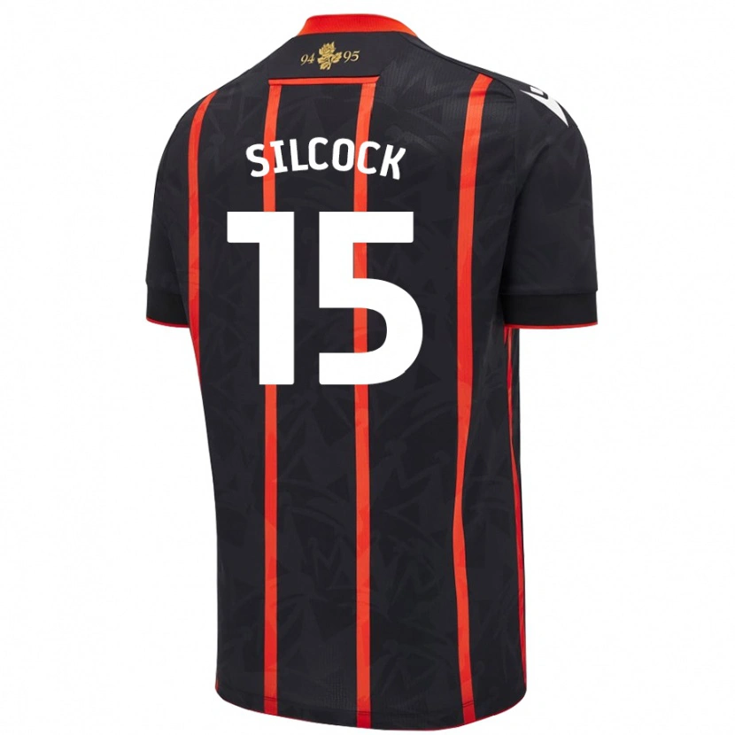 Danxen Mujer Camiseta Hannah Silcock #15 Negro Rojo 2ª Equipación 2024/25 La Camisa