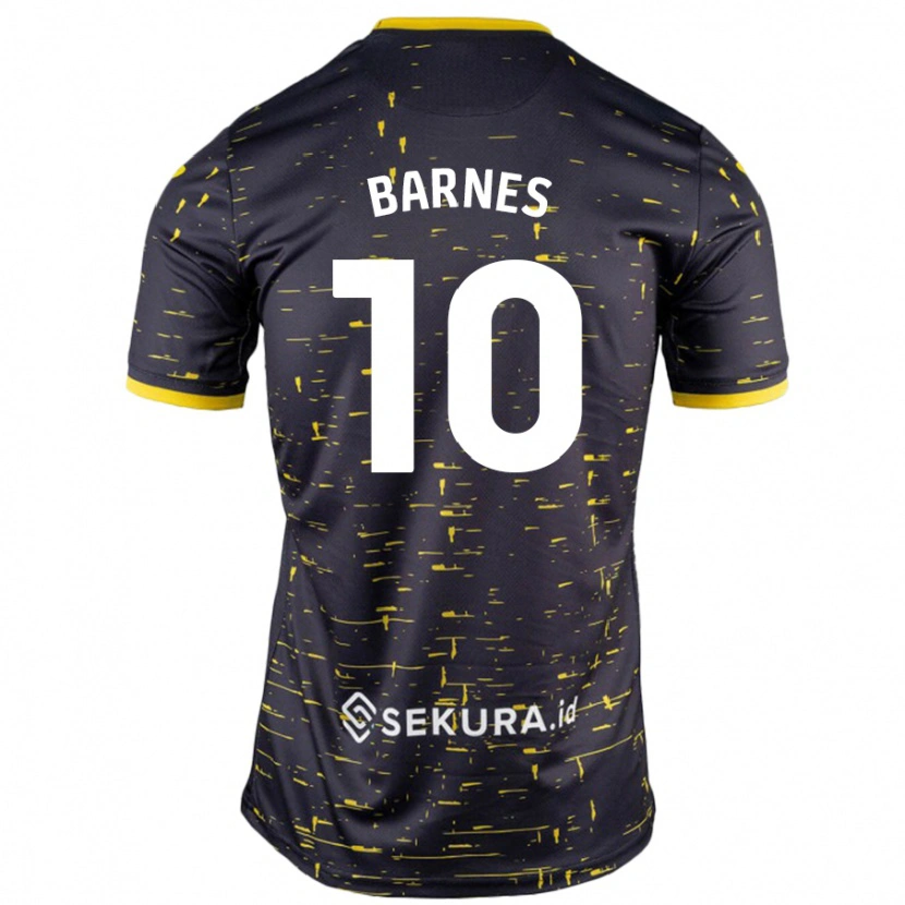 Danxen Mujer Camiseta Ashley Barnes #10 Negro Amarillo 2ª Equipación 2024/25 La Camisa