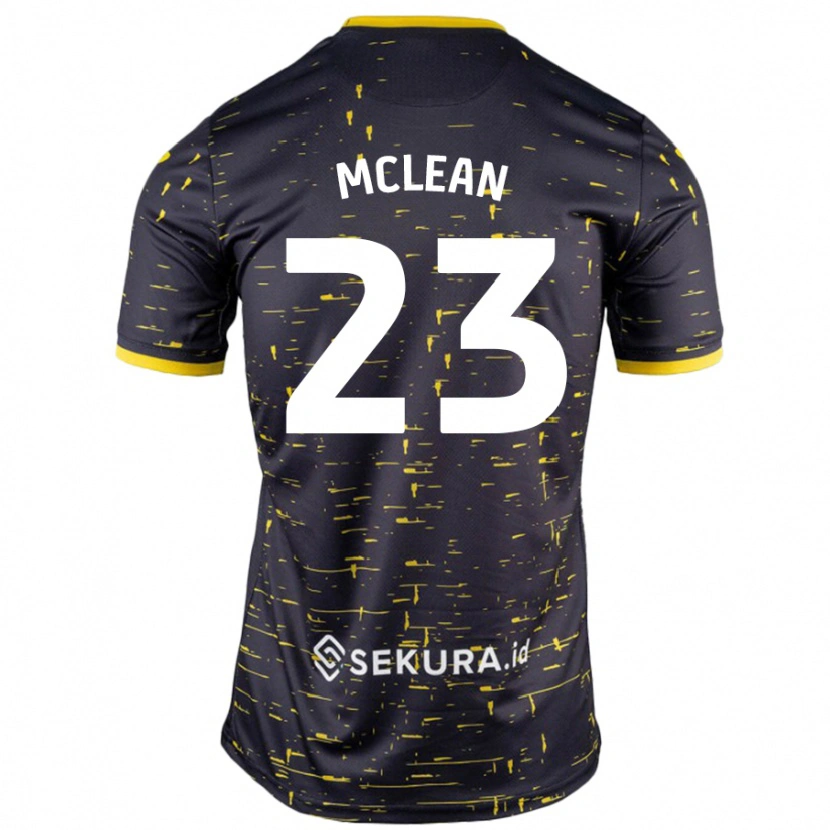 Danxen Mujer Camiseta Kenny Mclean #23 Negro Amarillo 2ª Equipación 2024/25 La Camisa