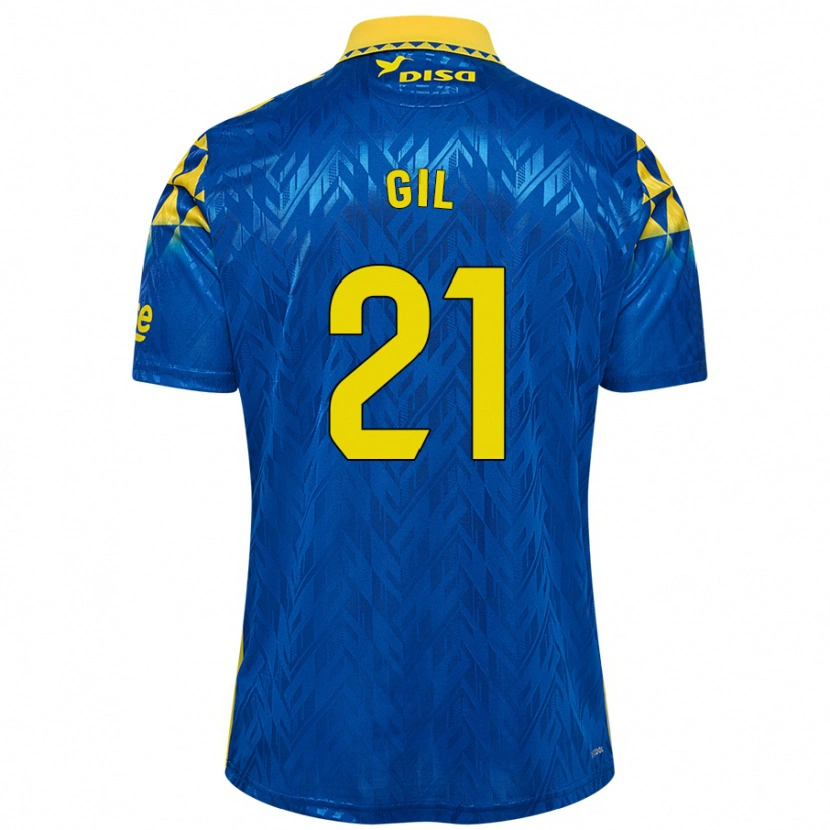 Danxen Mujer Camiseta Iván Gil #21 Azul Amarillo 2ª Equipación 2024/25 La Camisa