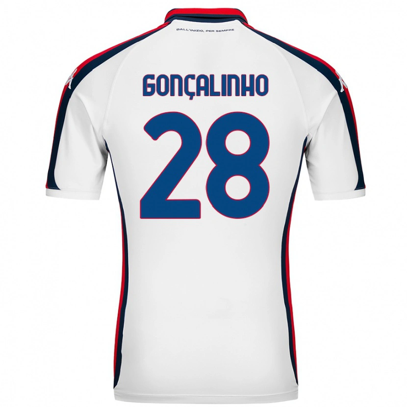 Danxen Mujer Camiseta João Gonçalinho #28 Blanco 2ª Equipación 2024/25 La Camisa