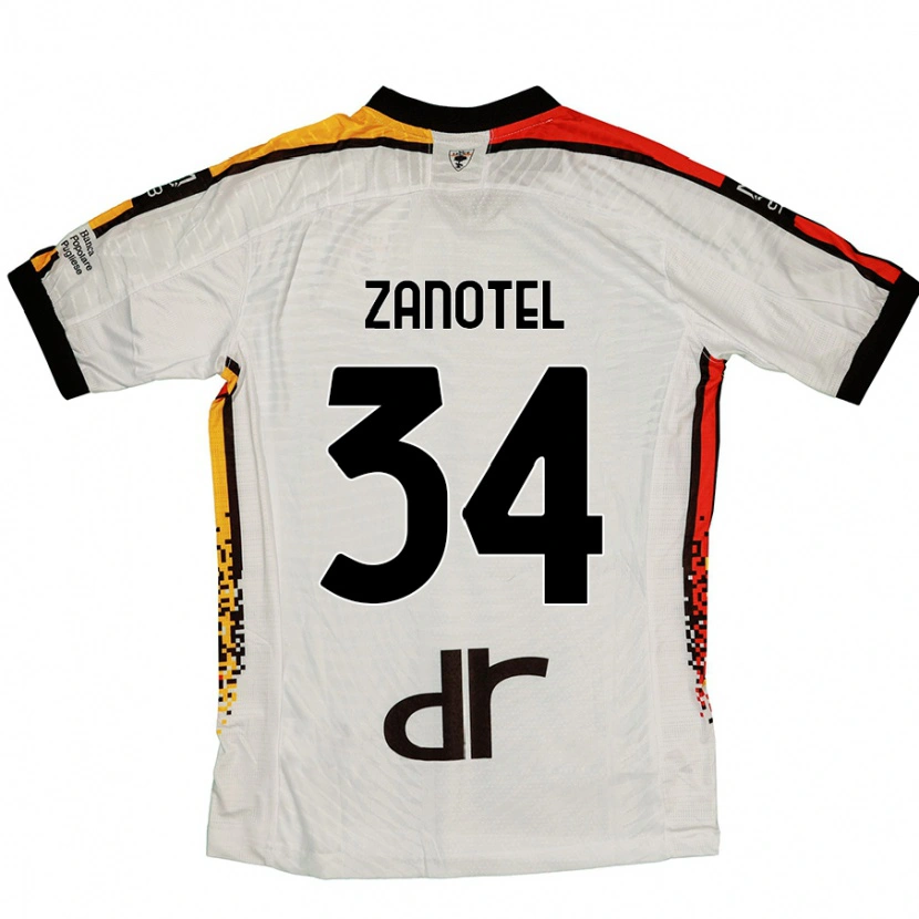 Danxen Mujer Camiseta Giovanni Zanotel #34 Blanco Negro 2ª Equipación 2024/25 La Camisa