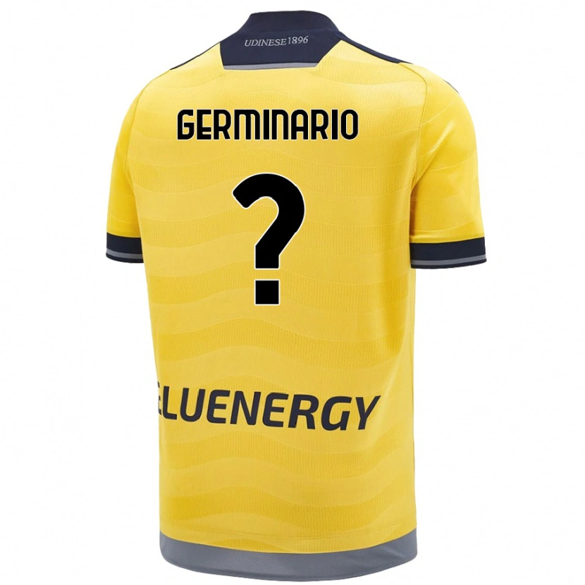 Danxen Mujer Camiseta Mattia Germinario #0 Dorado 2ª Equipación 2024/25 La Camisa