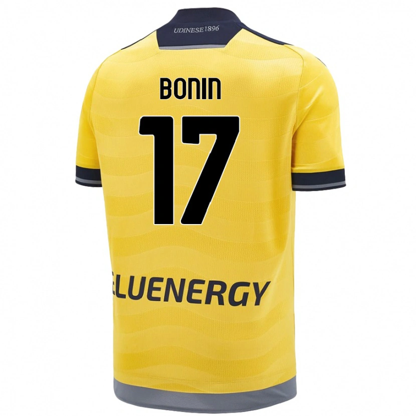 Danxen Mujer Camiseta Luca Bonin #17 Dorado 2ª Equipación 2024/25 La Camisa