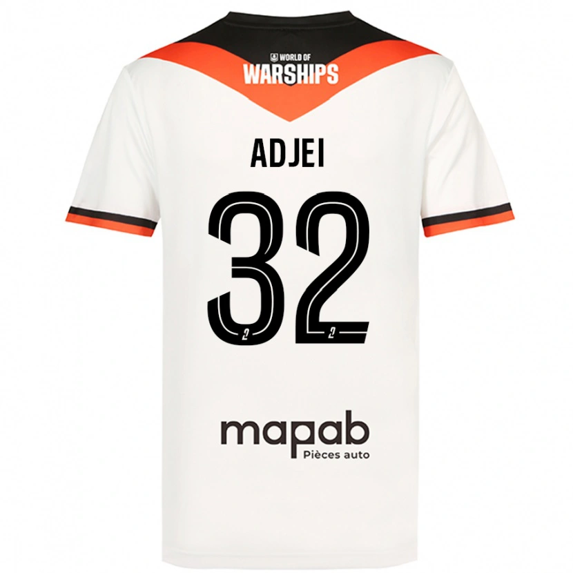 Danxen Mujer Camiseta Nathaniel Adjei #32 Blanco 2ª Equipación 2024/25 La Camisa