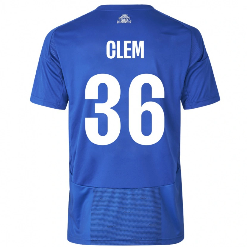 Danxen Mujer Camiseta William Clem #36 Blanco Azul 2ª Equipación 2024/25 La Camisa