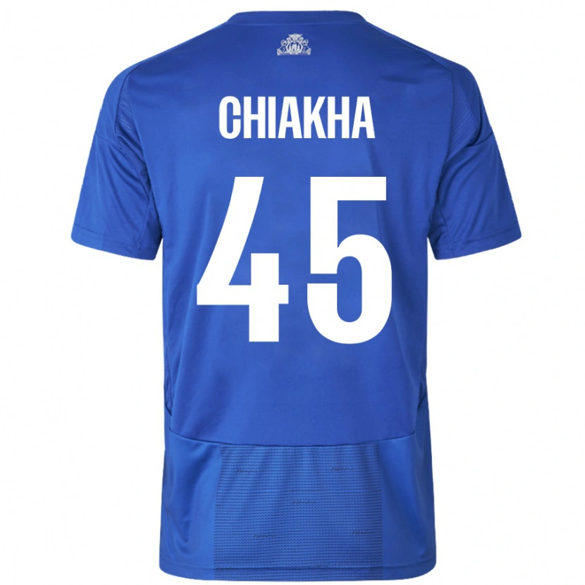 Danxen Mujer Camiseta Amin Chiakha #45 Blanco Azul 2ª Equipación 2024/25 La Camisa