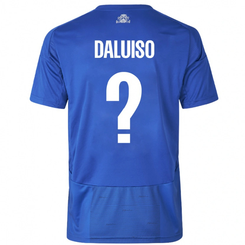 Danxen Mujer Camiseta Christoffer Daluiso #0 Blanco Azul 2ª Equipación 2024/25 La Camisa