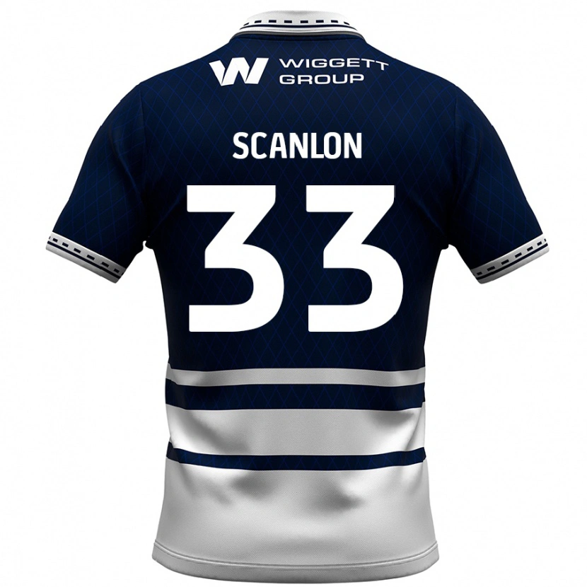 Danxen Niño Camiseta Calum Scanlon #33 Azul Marino Blanco 1ª Equipación 2024/25 La Camisa