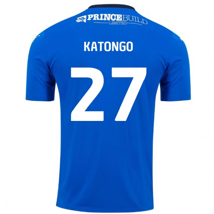 Danxen Niño Camiseta Jadel Katongo #27 Azul Blanco 1ª Equipación 2024/25 La Camisa