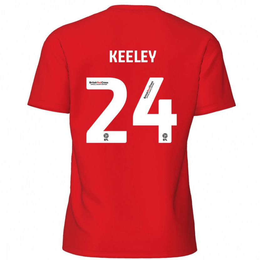 Danxen Niño Camiseta Josh Keeley #24 Rojo 1ª Equipación 2024/25 La Camisa