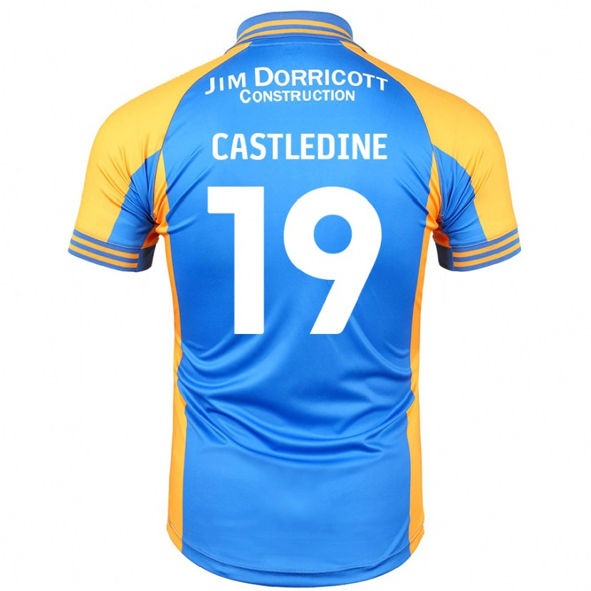 Danxen Niño Camiseta Leo Castledine #19 Azul Ámbar 1ª Equipación 2024/25 La Camisa