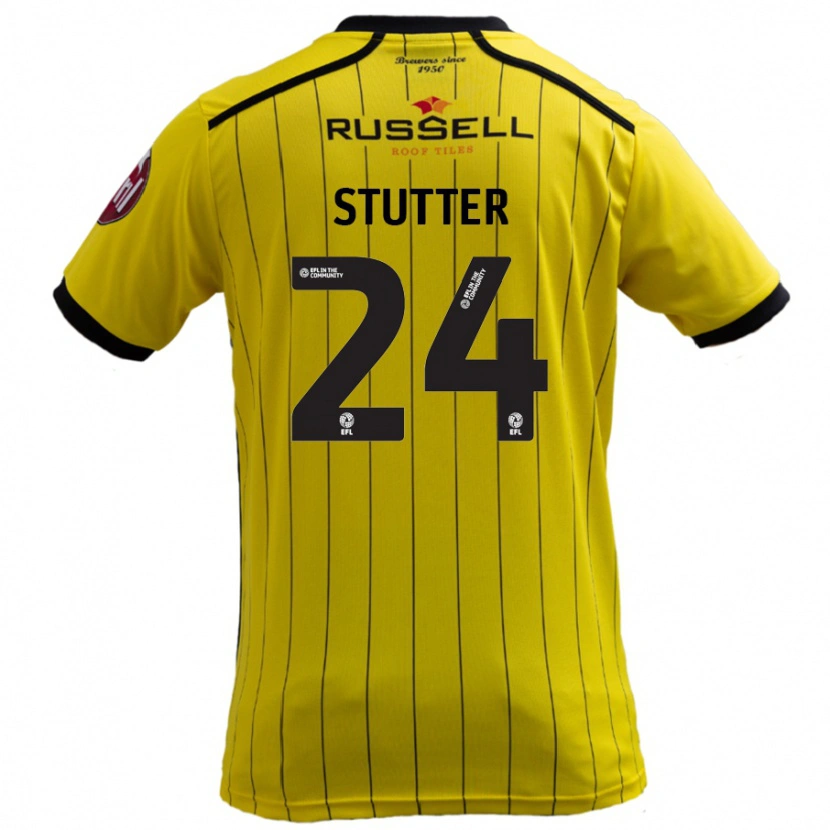 Danxen Niño Camiseta Ronnie Stutter #24 Amarillo 1ª Equipación 2024/25 La Camisa