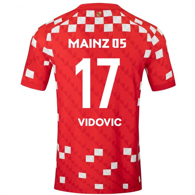 Danxen Niño Camiseta Gabriel Vidovic #17 Blanco Rojo 1ª Equipación 2024/25 La Camisa